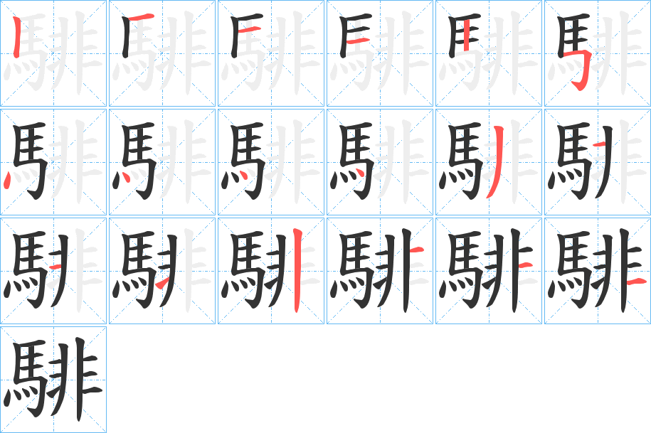 騑的笔顺