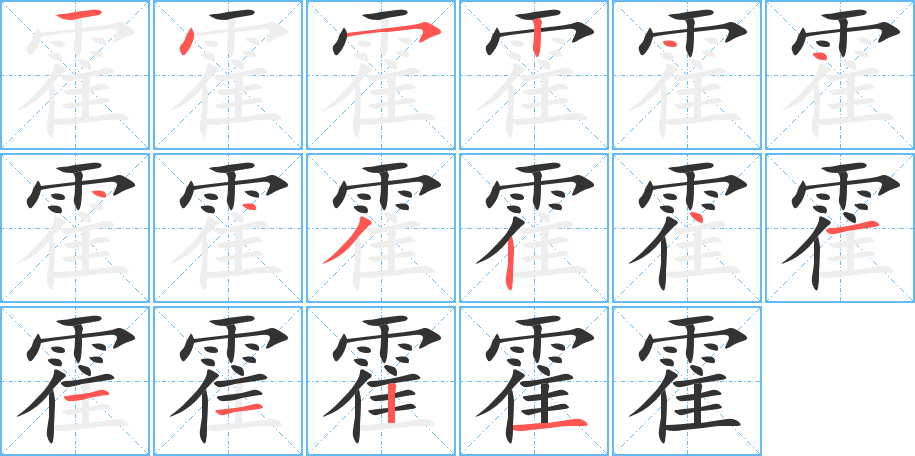 霍的笔顺