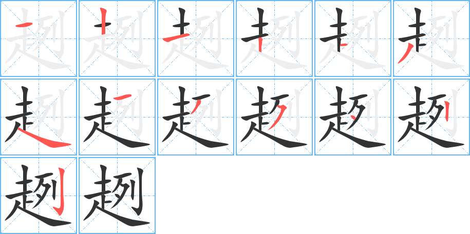 趔的笔顺