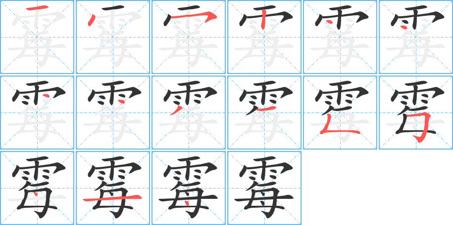 霉的笔顺