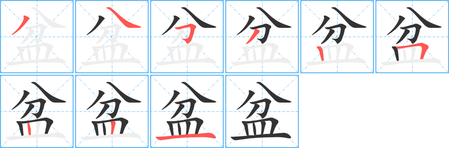 盆的笔顺