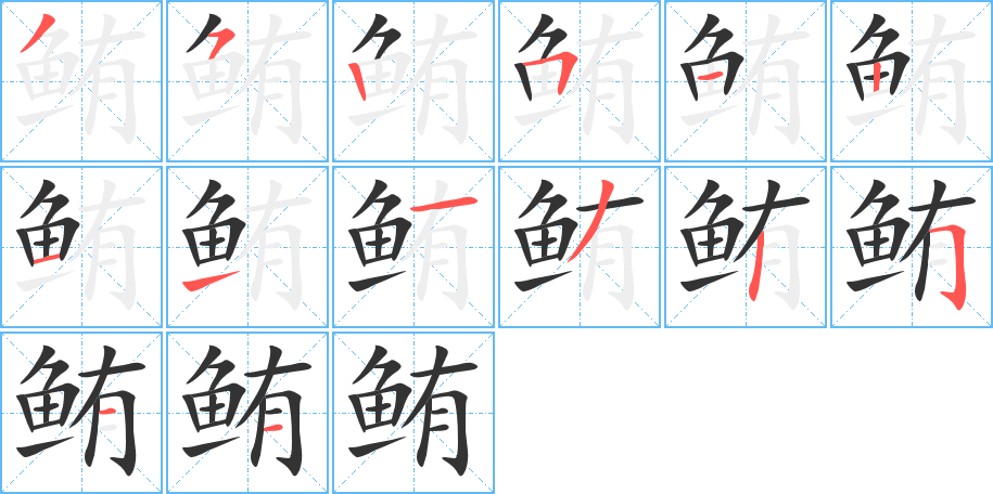 鲔的笔顺