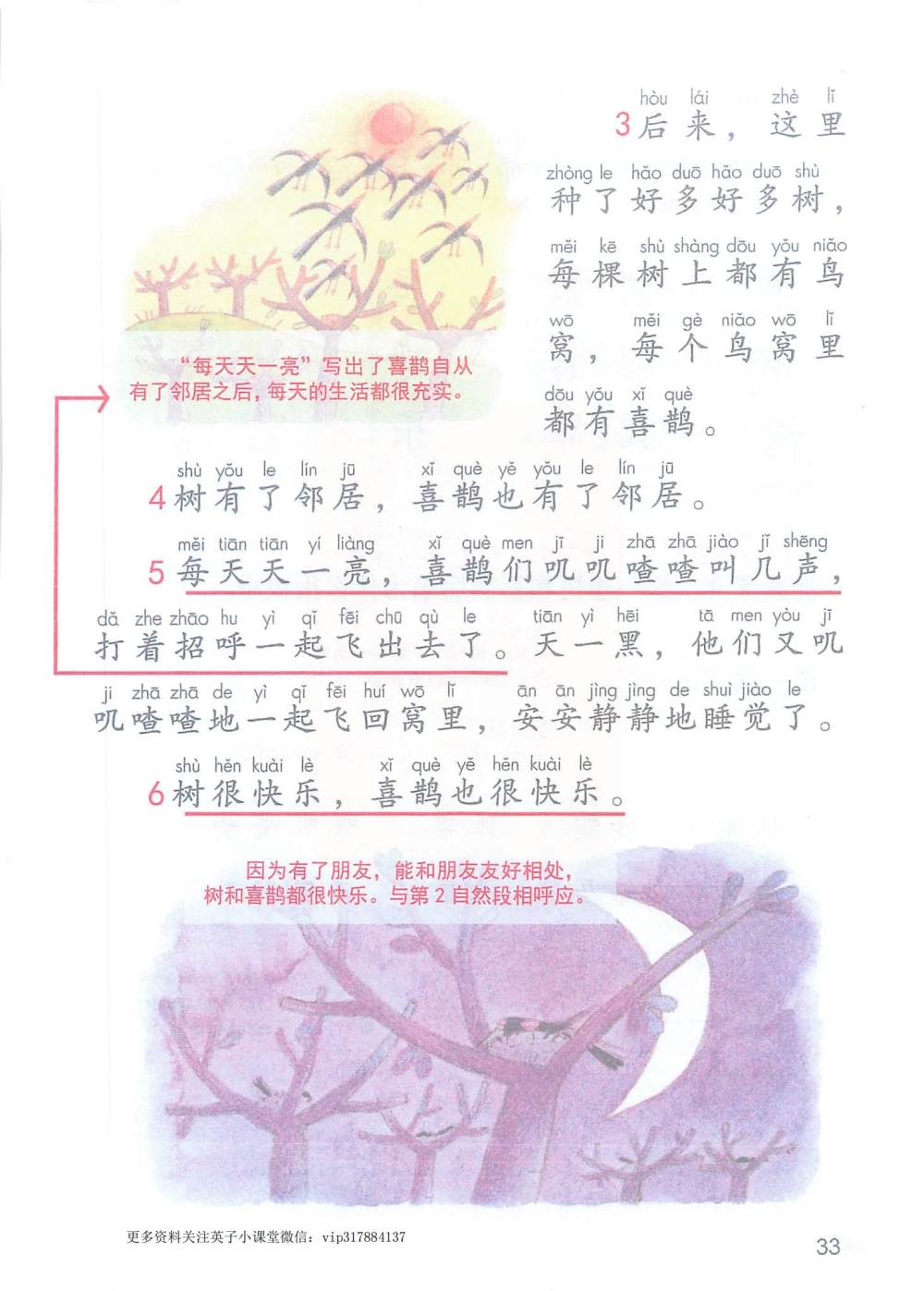 《树和喜鹊》课堂笔记