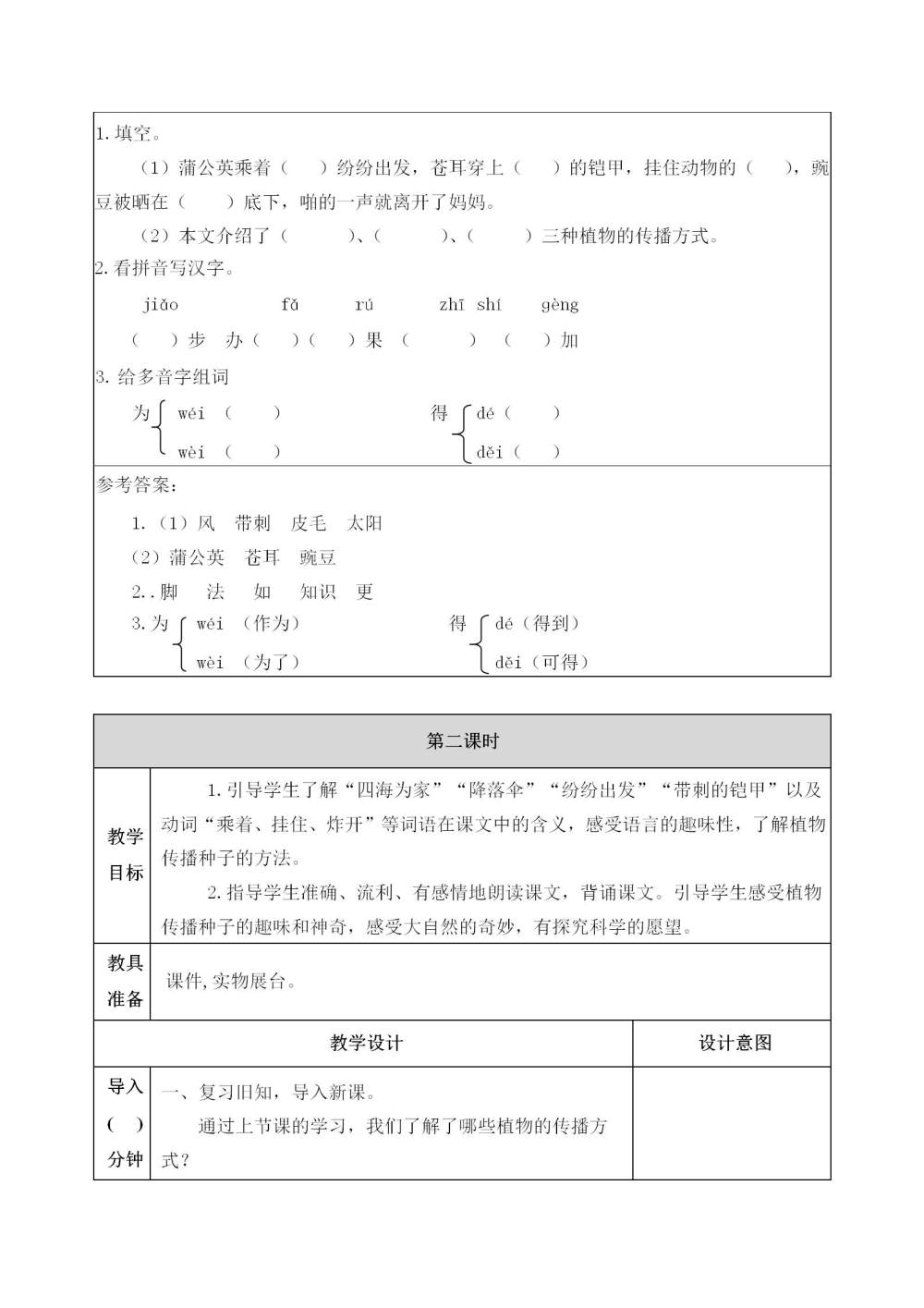 《植物妈妈有办法》教案