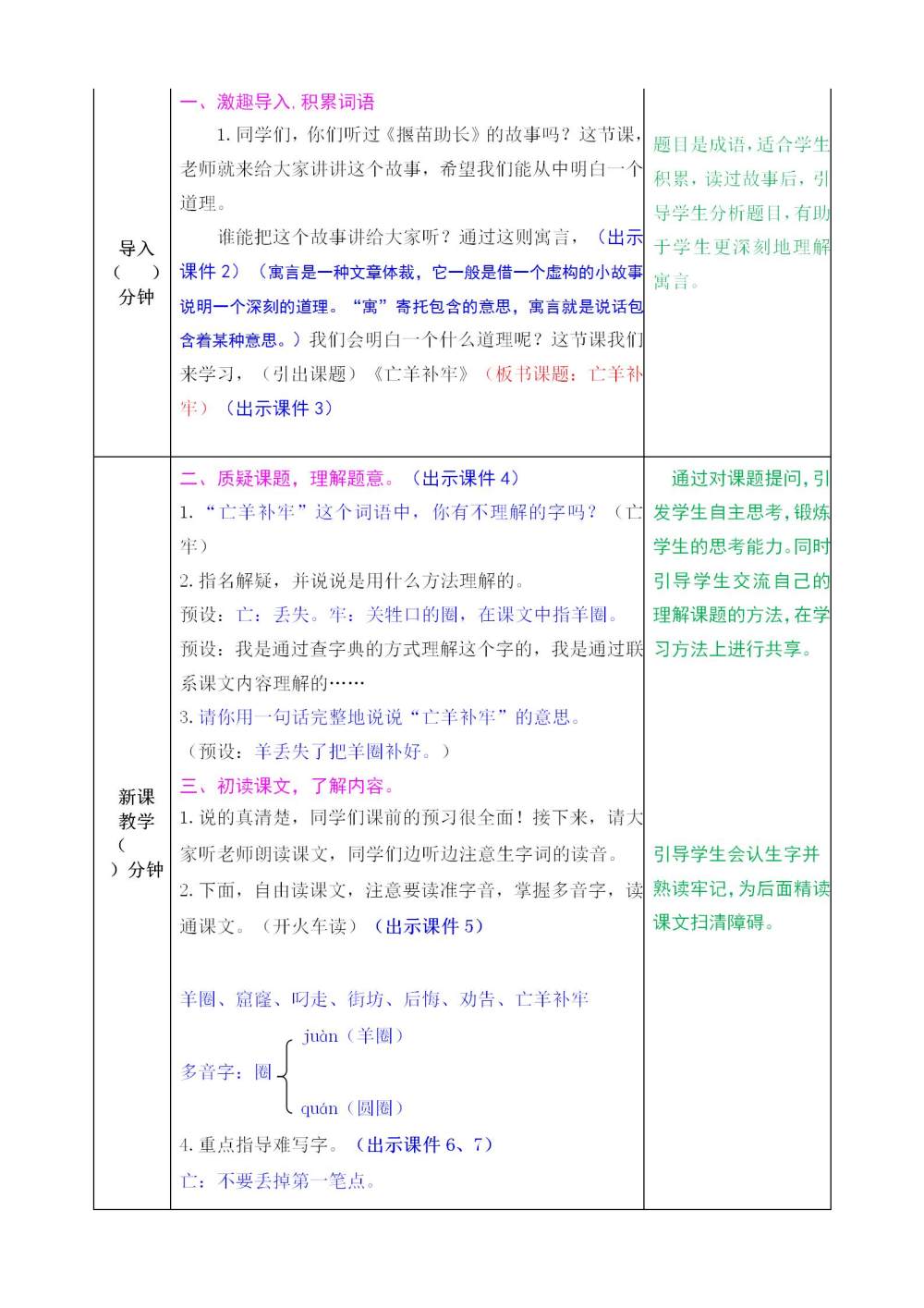 二年级下册《寓言二则》教案