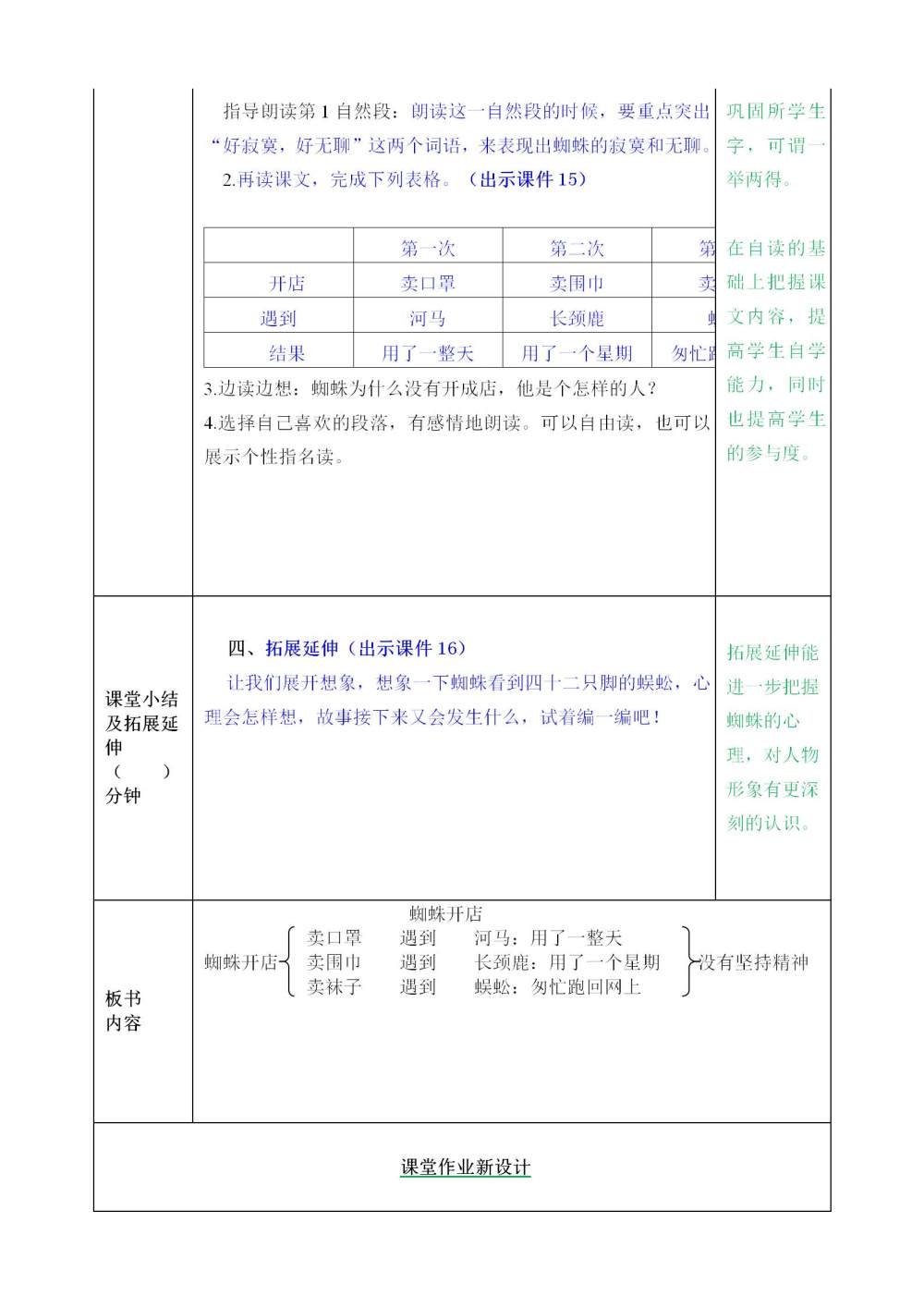 《蜘蛛开店》教案