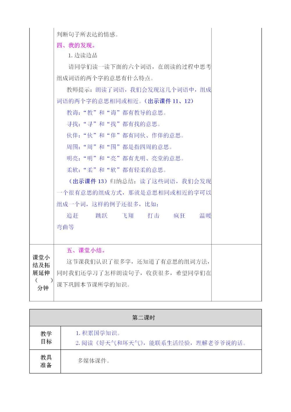 二年级下册《语文园地五》教案