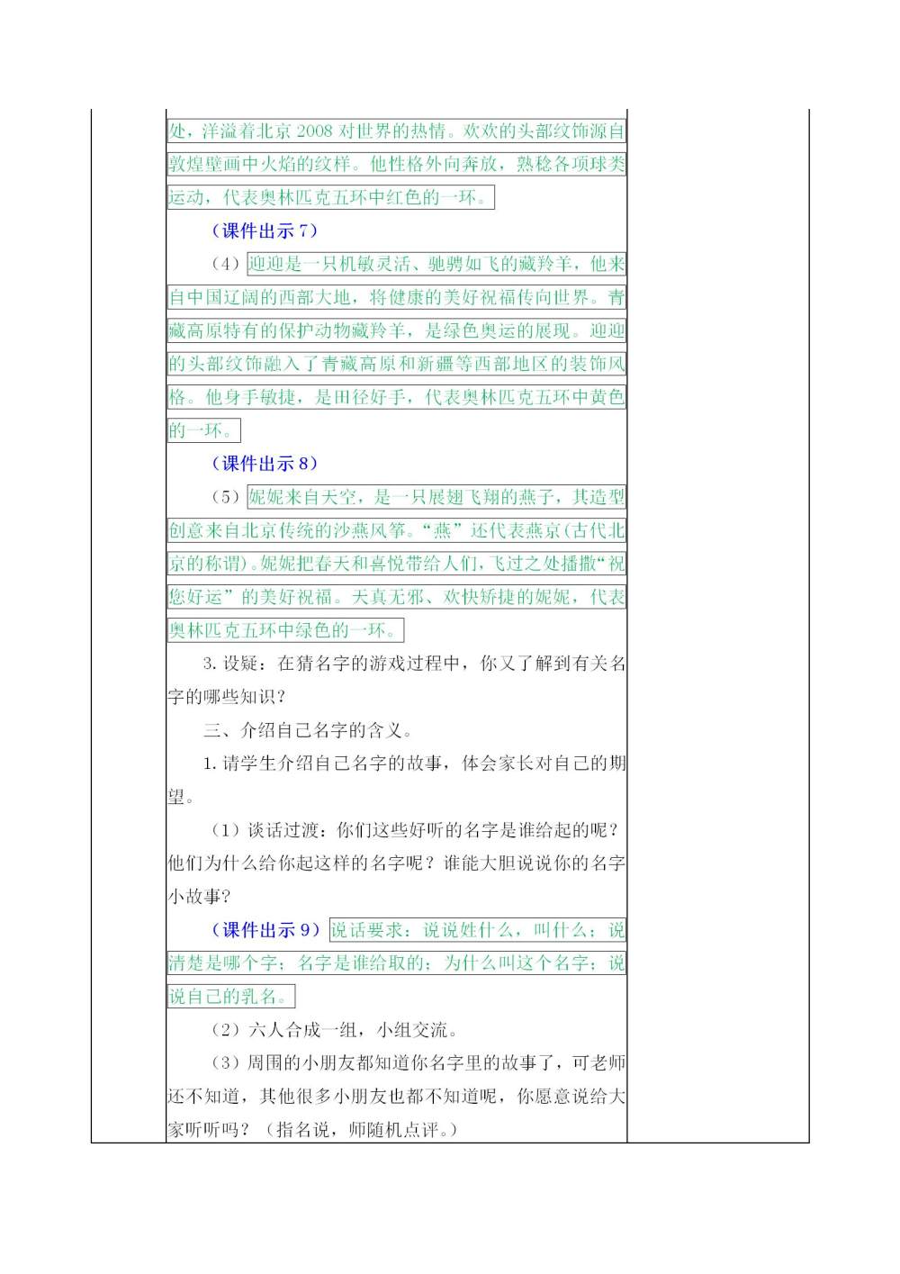 口语交际《名字里的故事》教案