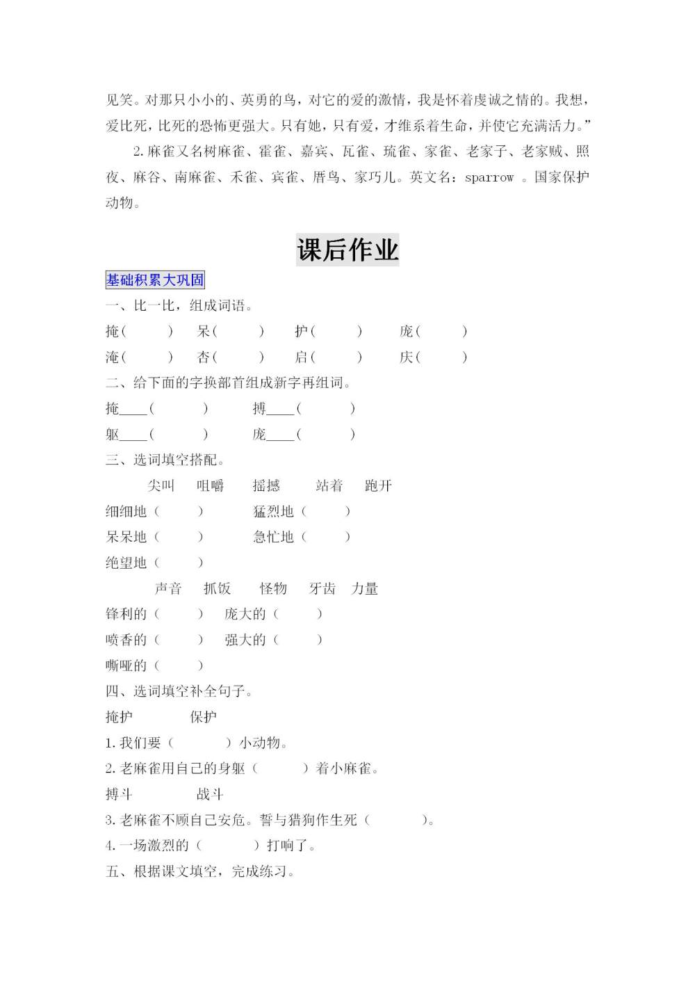 《麻雀》教案