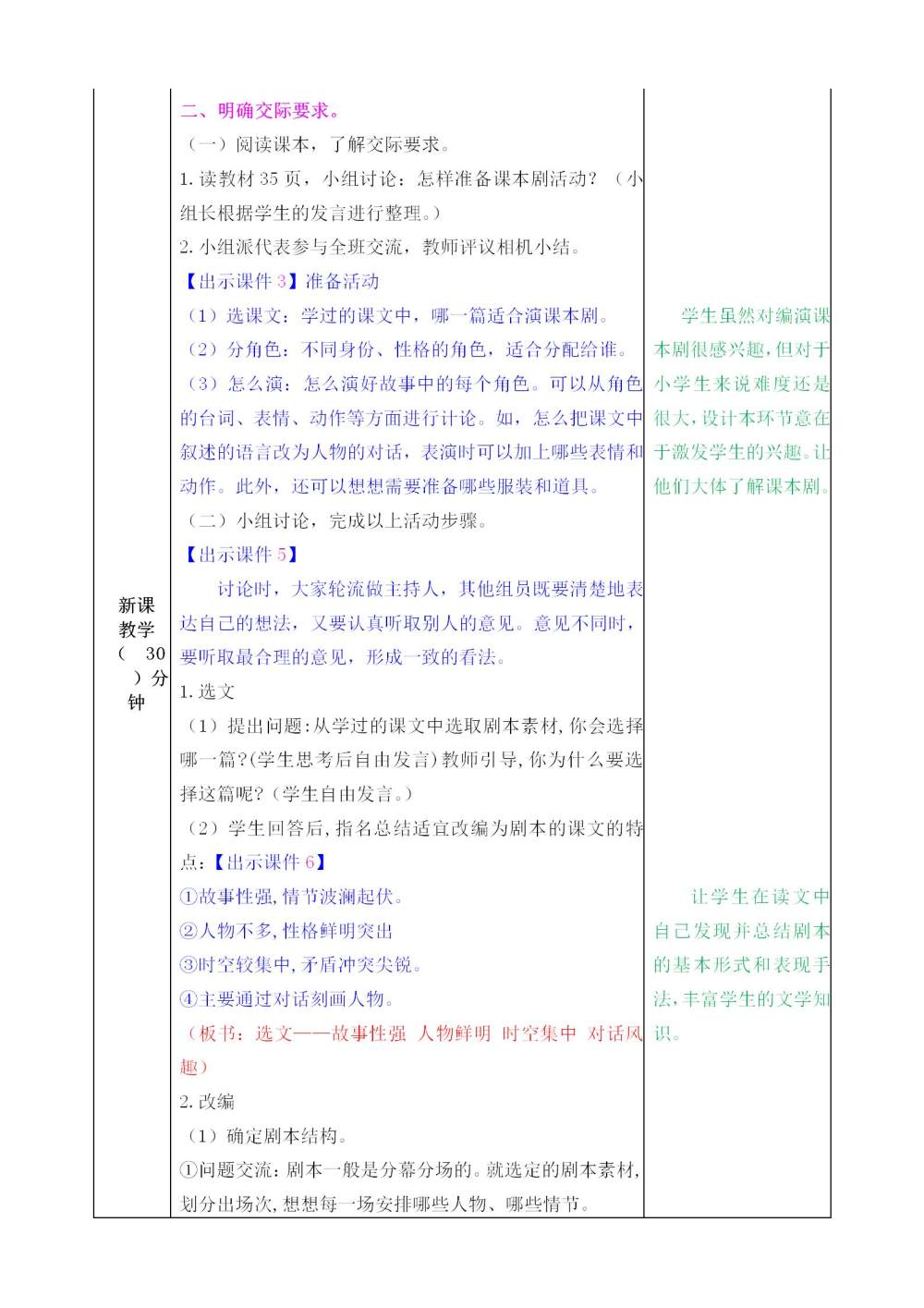 五年级下册口语交际《怎么表演课本剧》教案