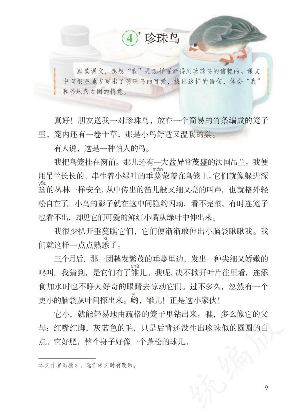 《珍珠鸟》课文