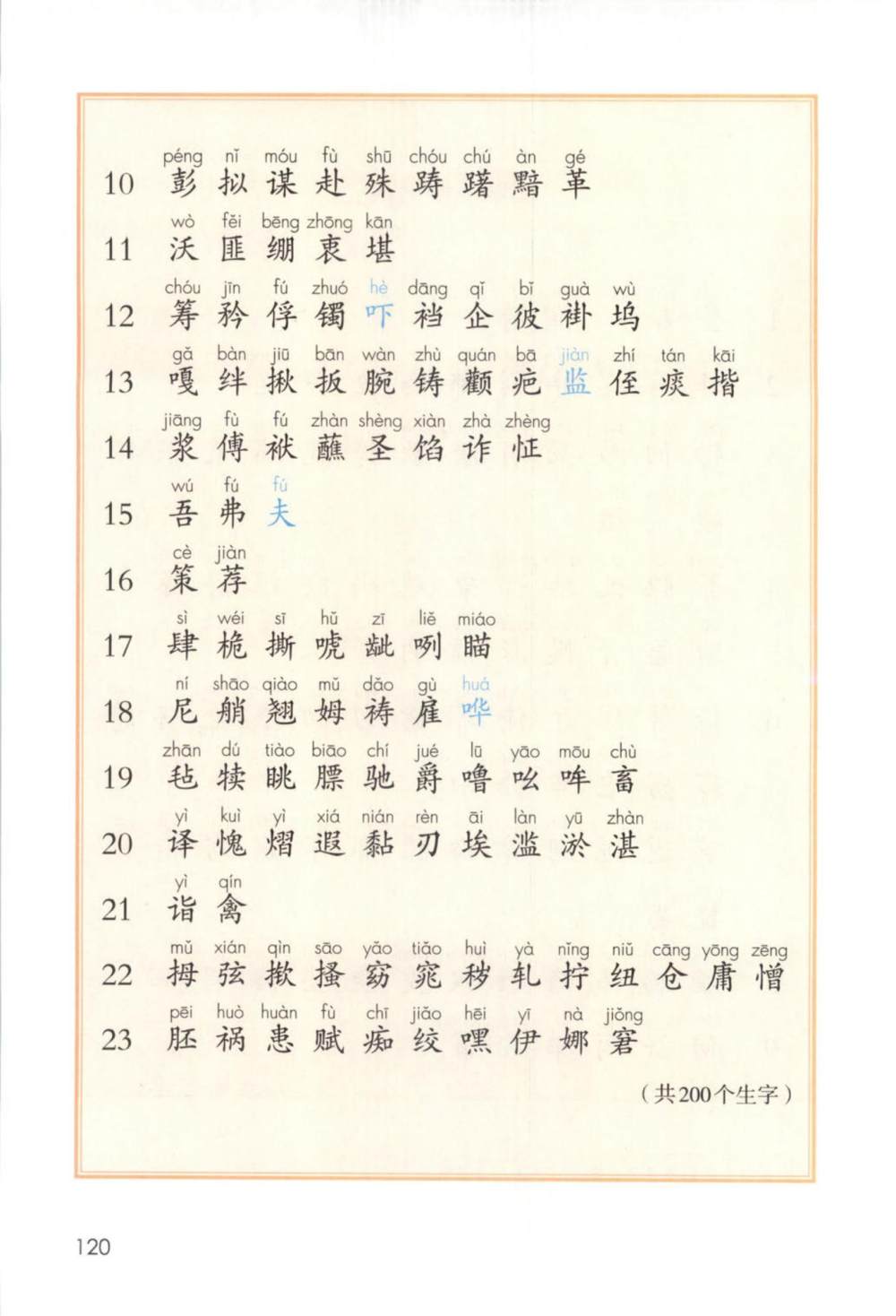 五年级下册生字表