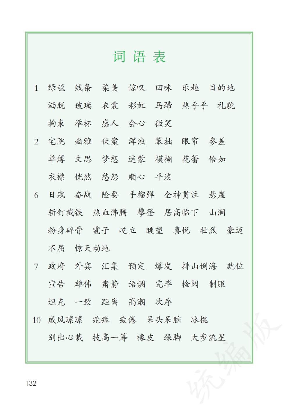 六年级上册生字表