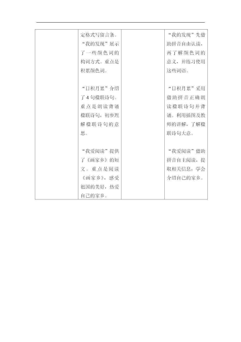 二年级语文(上册)第四单元教学初探