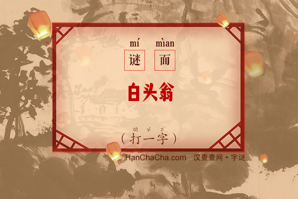 白头翁（打一字）字谜