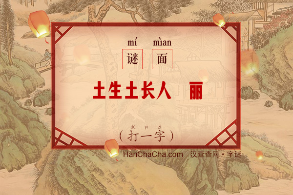 土生土长人靚丽（打一字）字谜