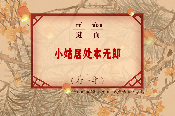 小姑居处本无郎（打一字）字谜