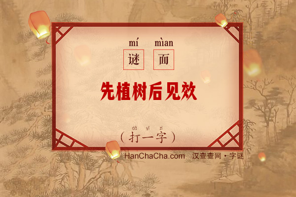 先植树后见效（字谜）字谜